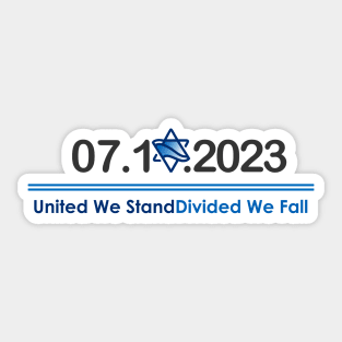 United we stand Devided we fall - Shirts in solidarity with Israel Sticker